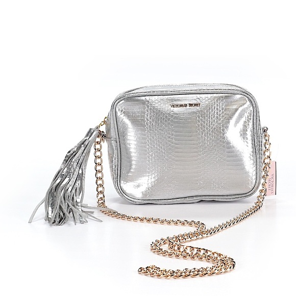Victoria's Secret Handbags - Victoria’s Secret Silver Crossbody Purse